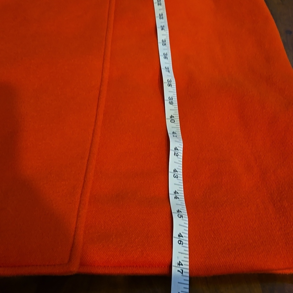 NWT LBV Double Faced Longline Coat In Flame Reddish Orange Size Large - Picture 10 of 14